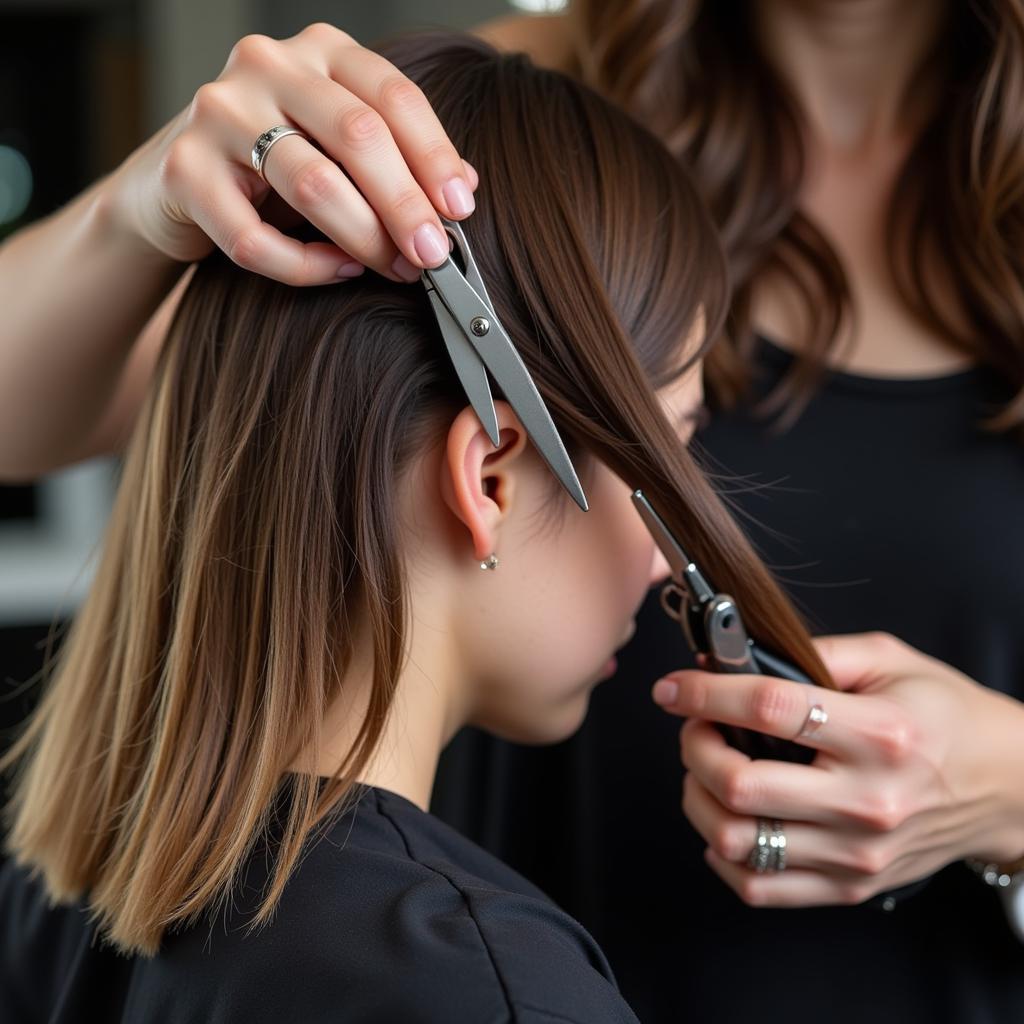 Spa Hair Master Performing a Haircut