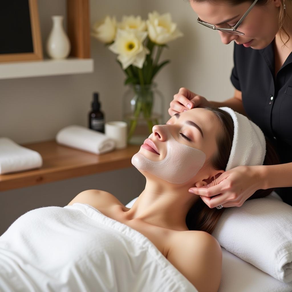 Facial treatment at a spa in Parramatta