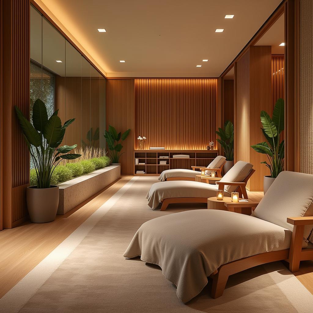 Spa Relaxation Lounge with Serene Atmosphere for Ultimate Relaxation