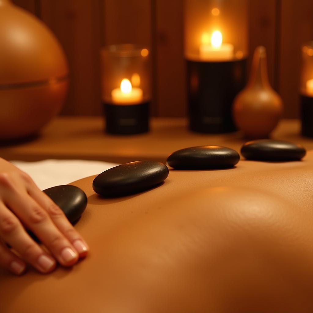 Spa service: aromatherapy massage with hot stones