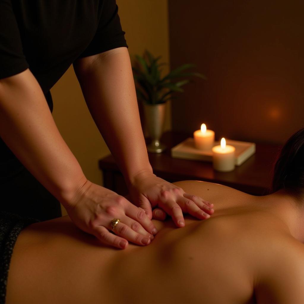 Spa Therapist Performing a Relaxing Massage on a Client