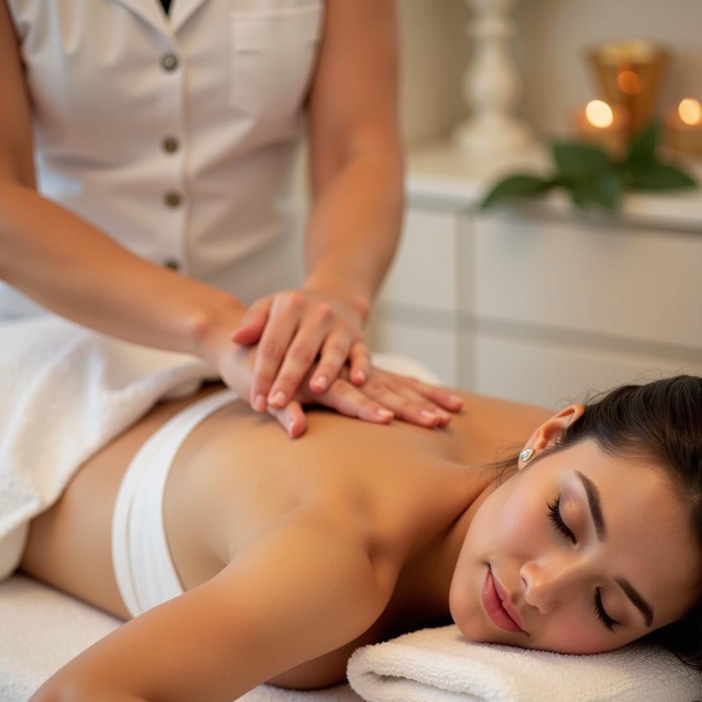 Experienced Spa Therapist Performing a Relaxing Massage