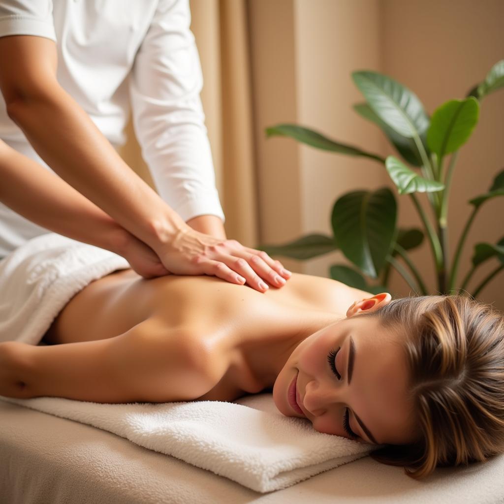 Relaxing spa massage therapy