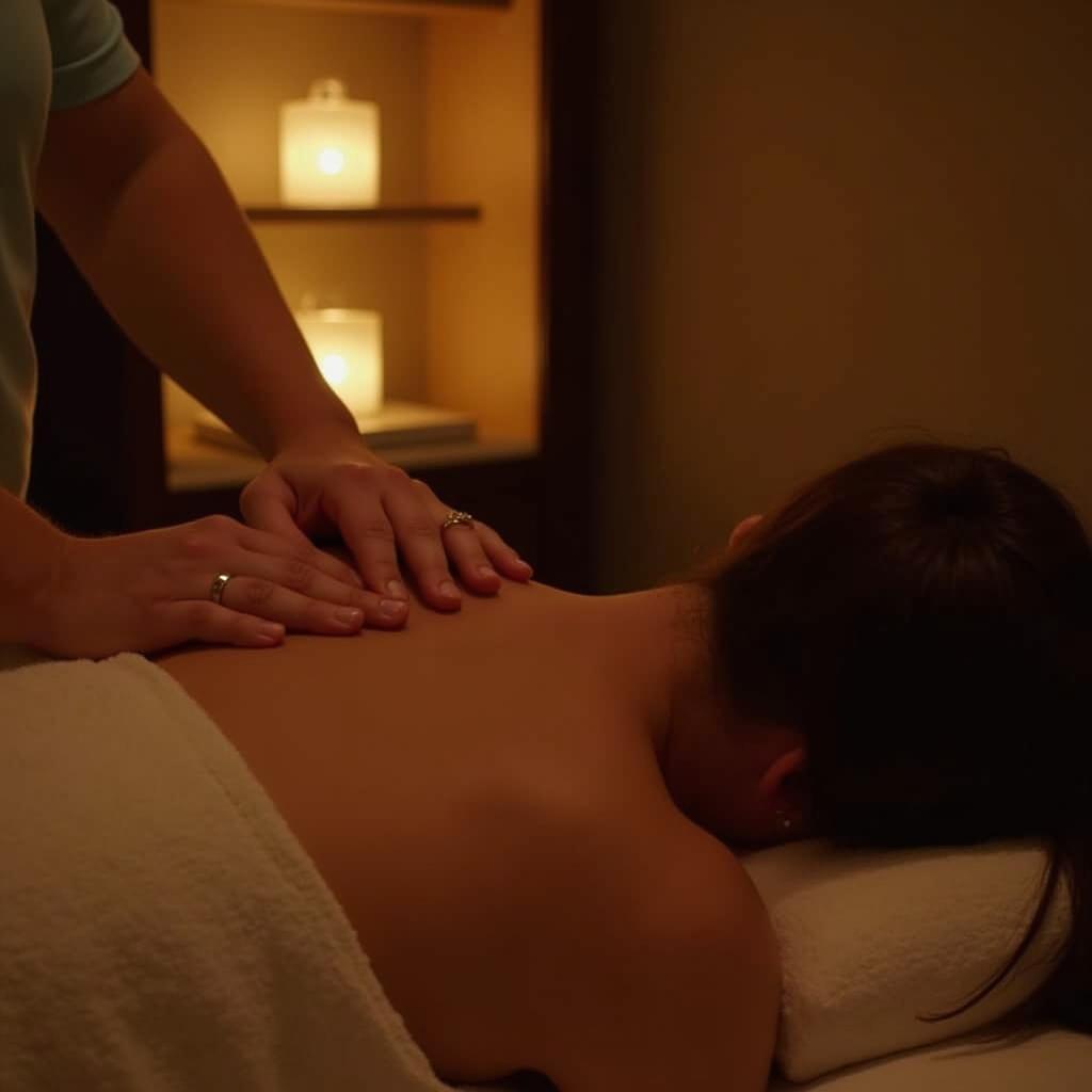 Relaxing massage therapy at a spa