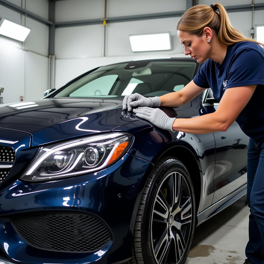 Exterior detailing at a sparkle car spa