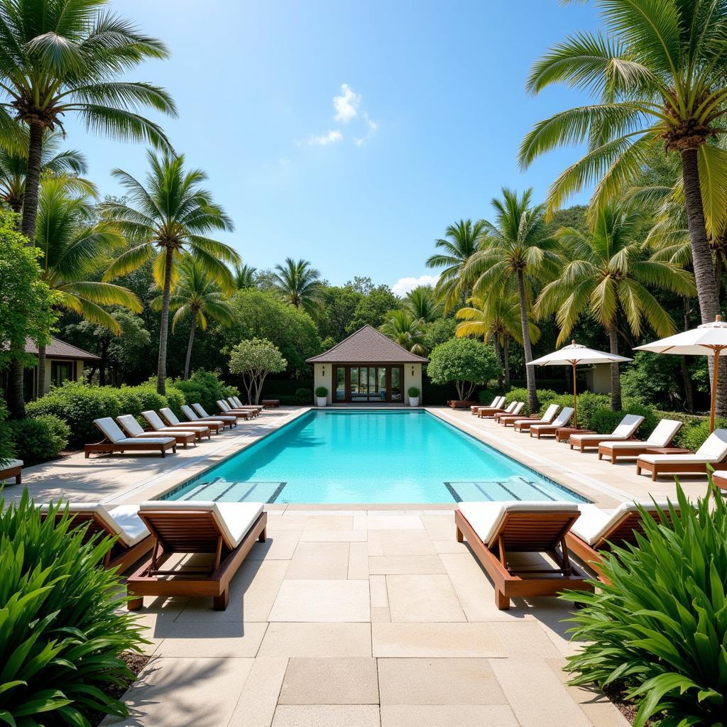 Relaxing by the Pool at a Splendid Resort