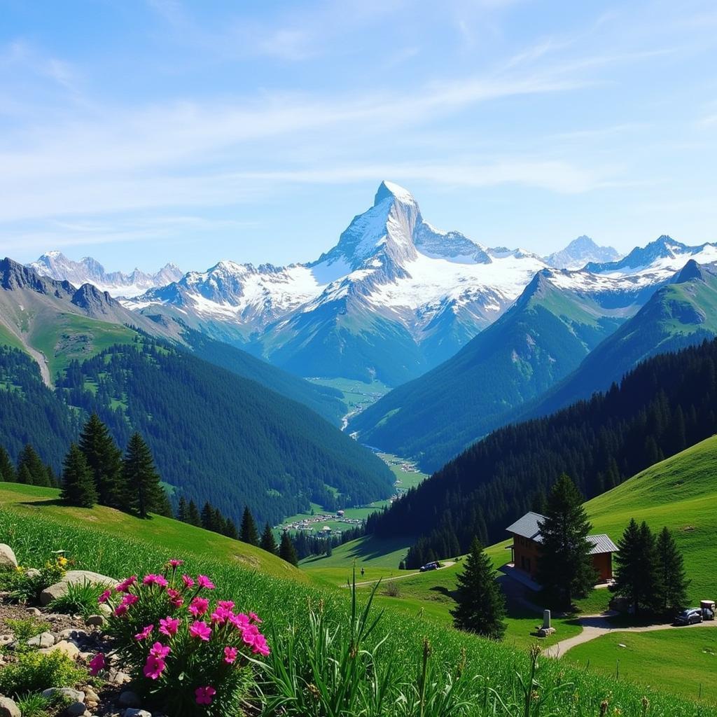 Mountain View from St Gervais les Bains Spa