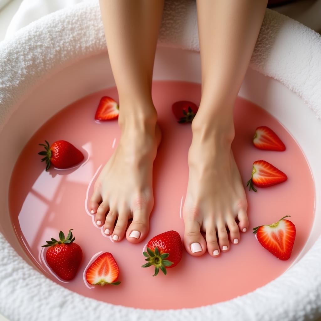 Strawberry Foot Soak Spa Pedicure