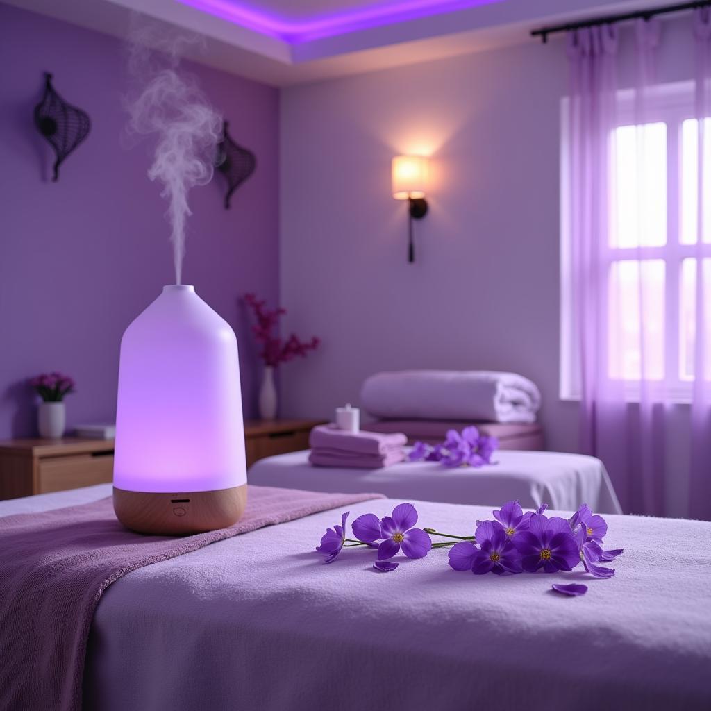 Serene Atmosphere of a Sweet Violet Spa