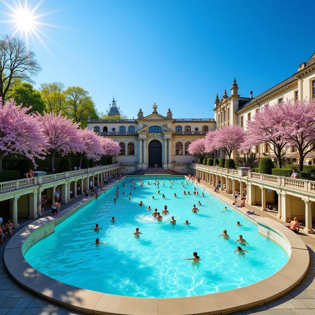 Szechenyi Thermal Baths in Spring