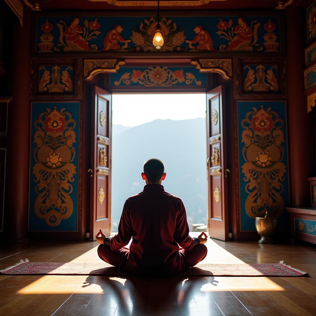 Meditation in Tawang Monastery