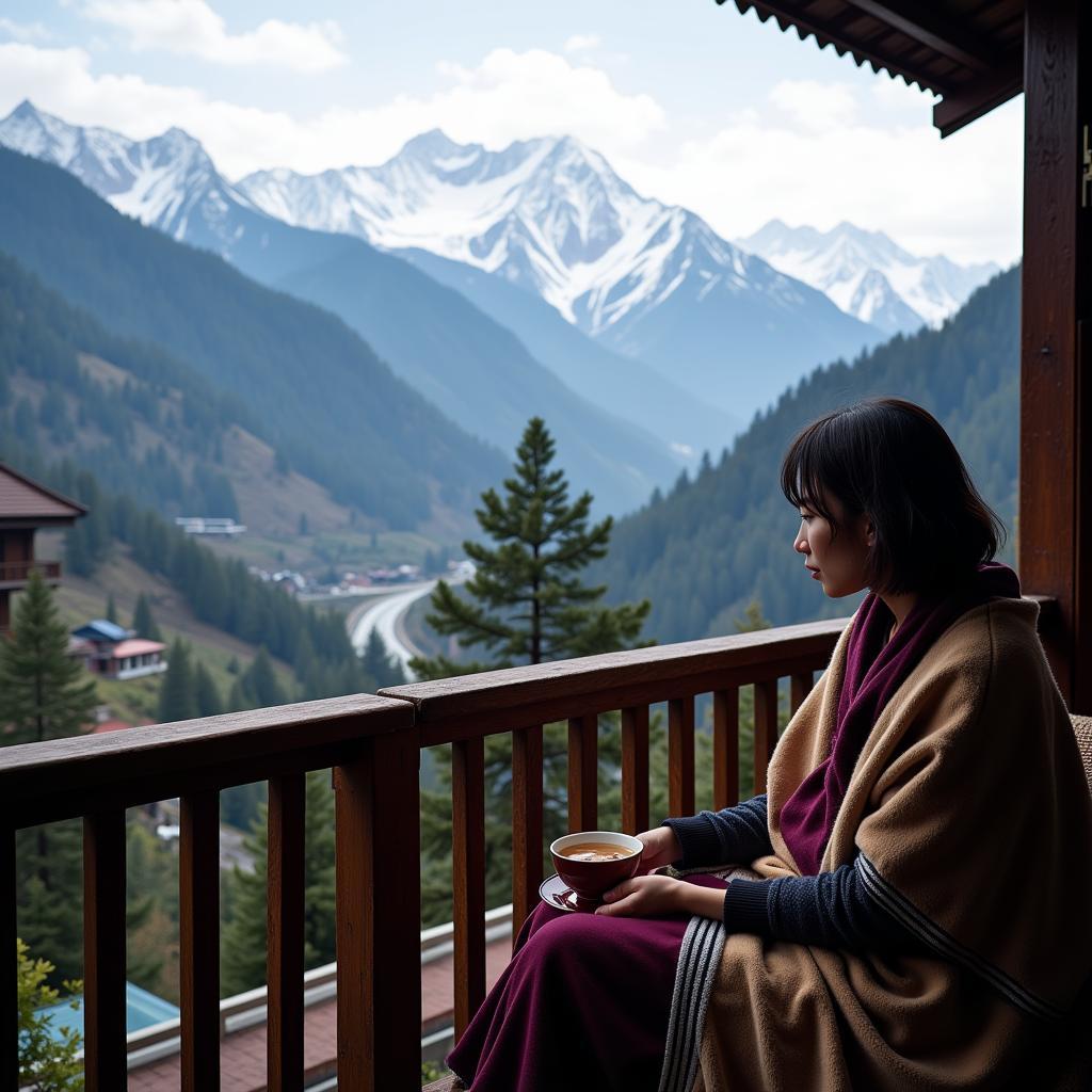 Relaxing with a Mountain View in Tawang