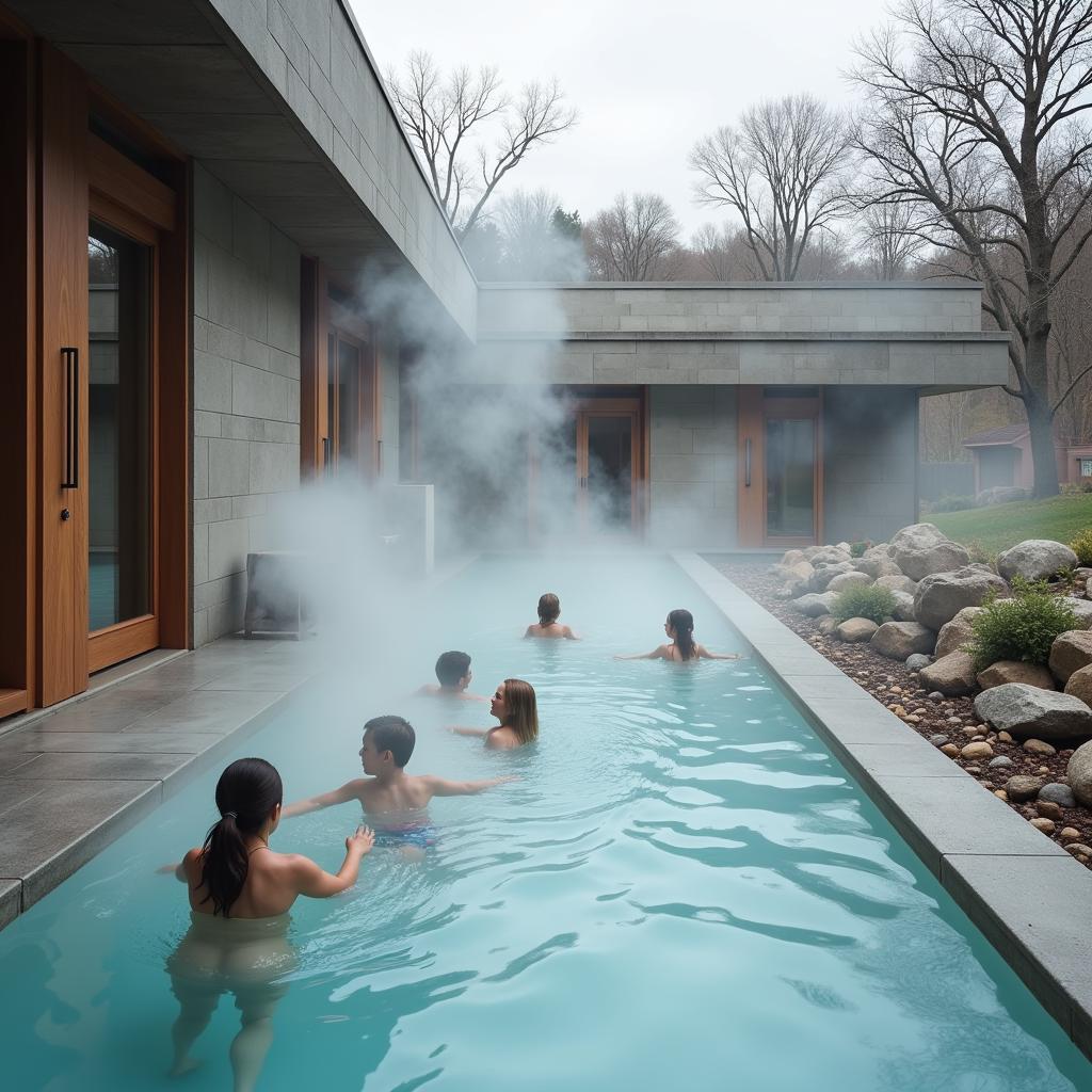 Relaxing in a Termy Spa Mineral Pool