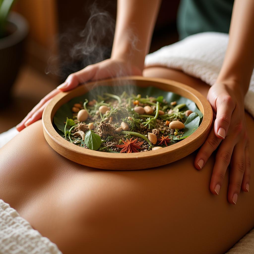 Close-up of Thai Herbal Compress Used in Massage Therapy