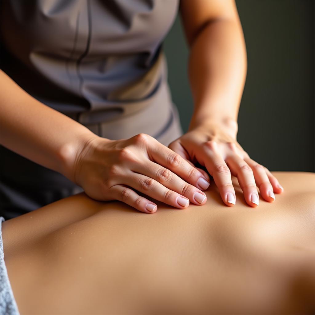 Skilled Therapist Performing a Thai Massage