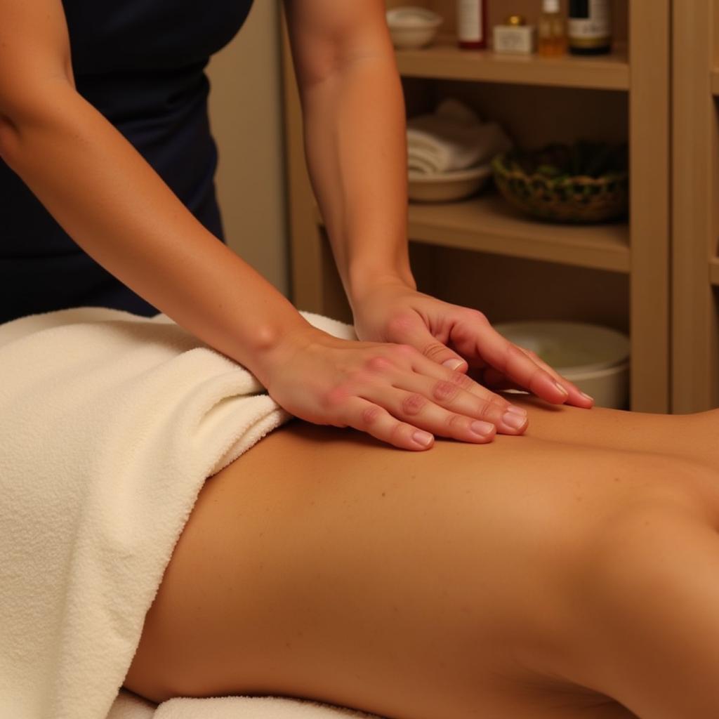 Expert therapist performing Ayurvedic massage at a spa in Toranagallu