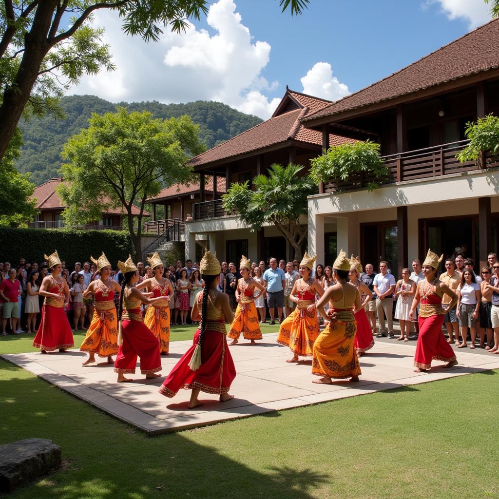 Guests experiencing a traditional Balinese cultural performance