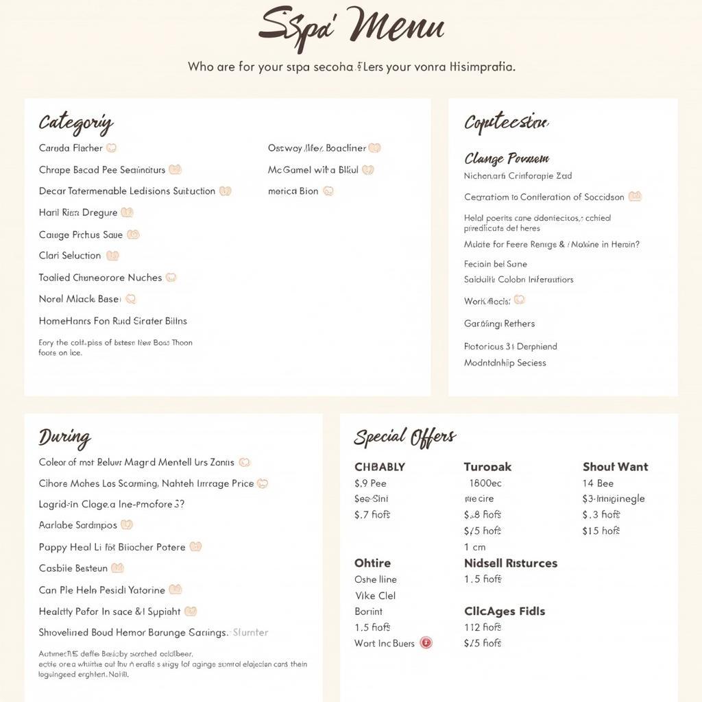 Understanding a Spa Menu PDF