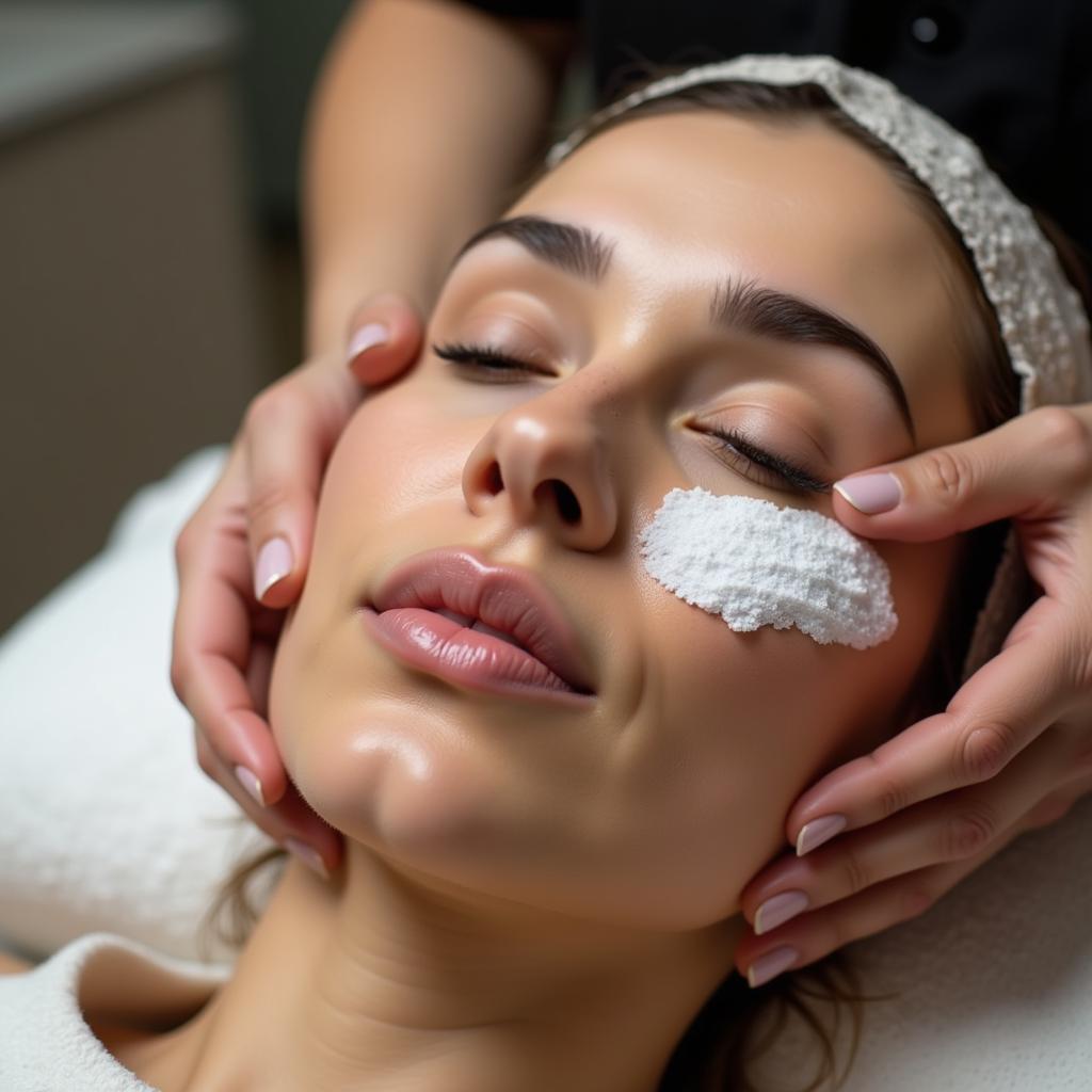 Rejuvenating facial treatment at a spa in Uttam Nagar