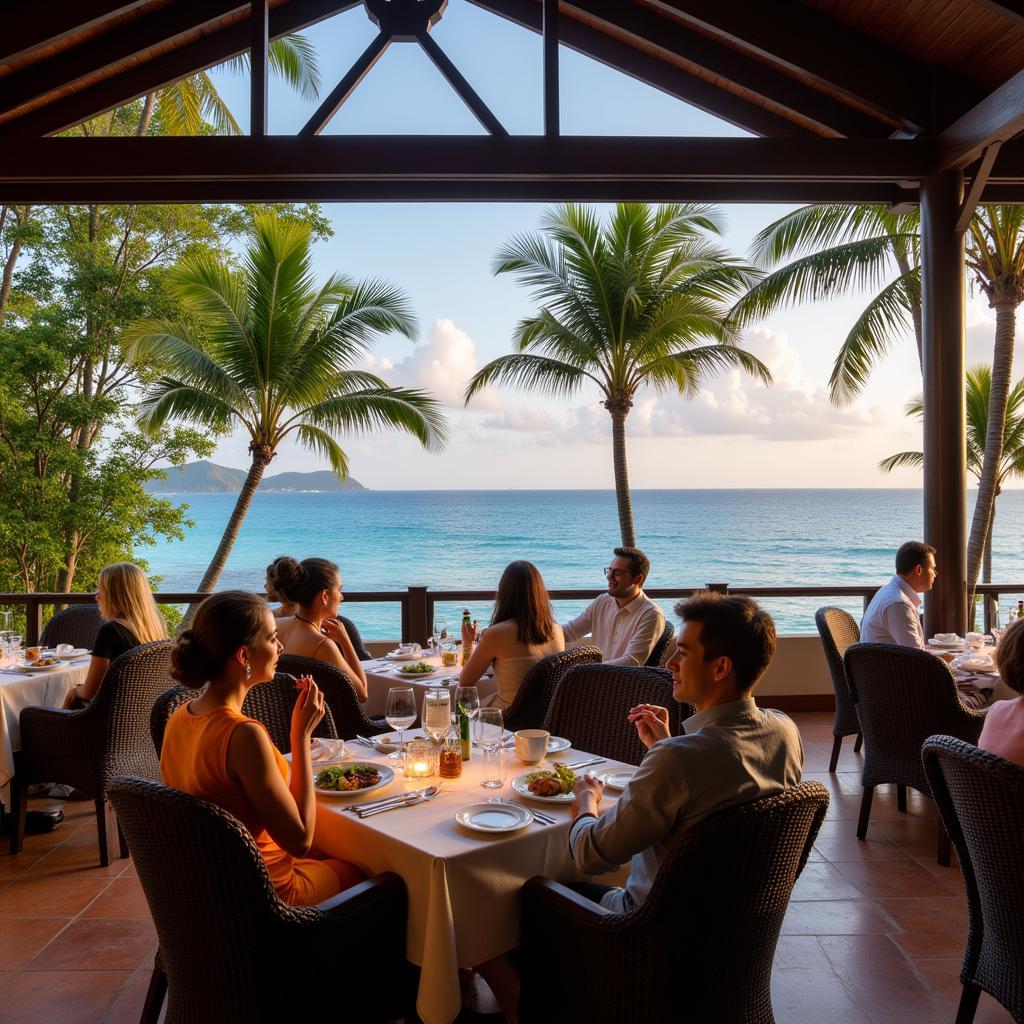 Dining with an ocean view at The Verandah Resort