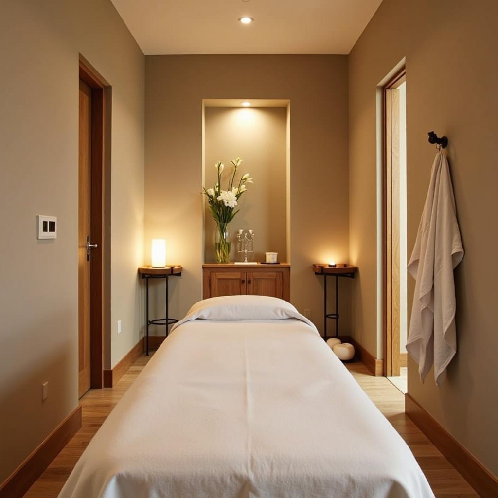 Tranquil spa treatment room at The Verandah