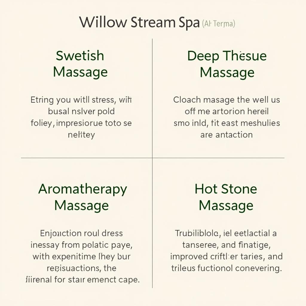 Willow Stream Spa Menu: Massage Therapy Options