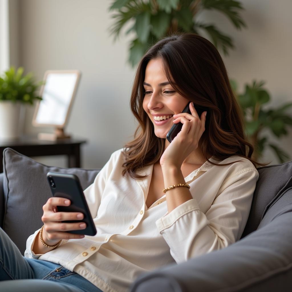 Woman Calling Spa to Book Appointment