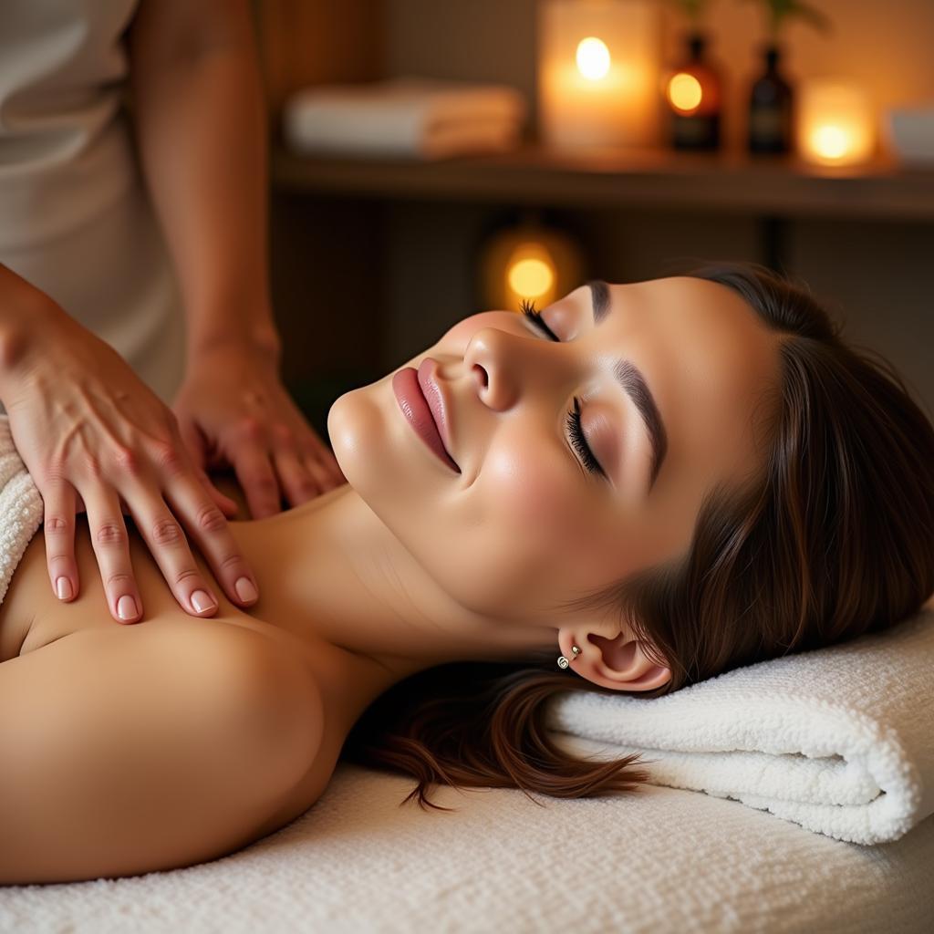 Woman enjoying a bono spa massage