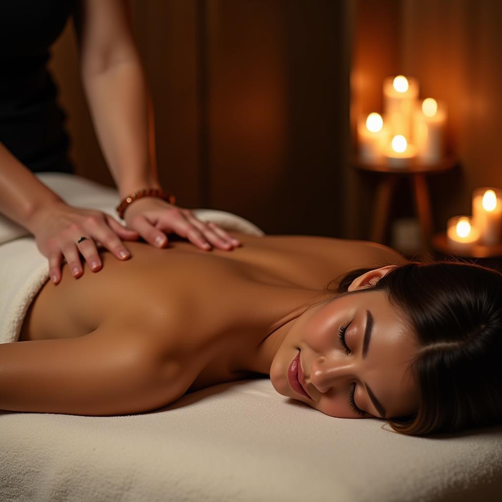 Woman enjoying a relaxing massage at a serene spa at 10 North