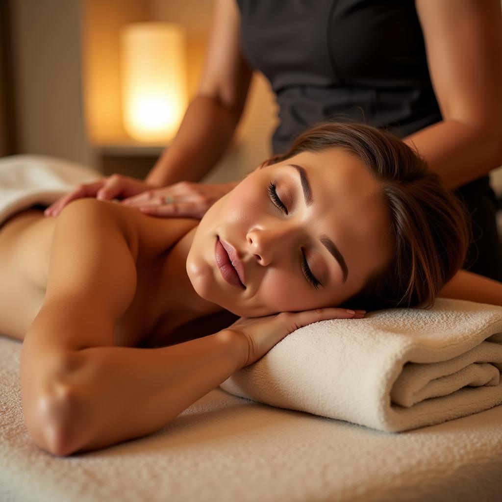 Woman enjoying a relaxing massage at a luxurious W spa