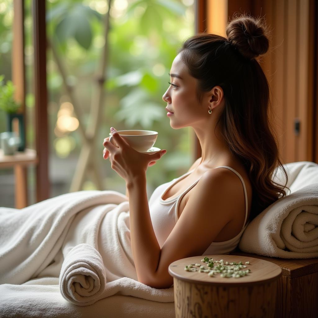 Woman Relaxing at an Aqua Spa in Mumbai