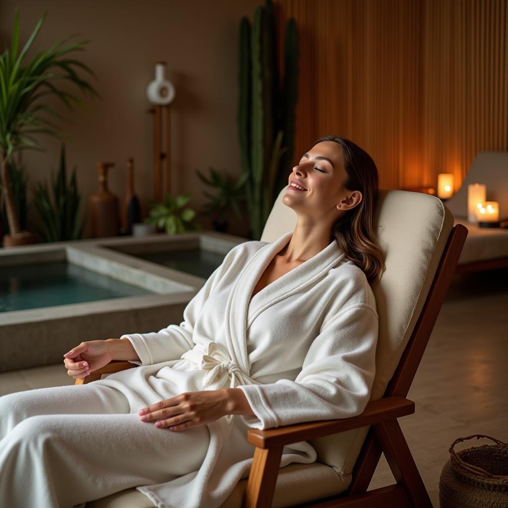 Woman Relaxing at Luxury Spa