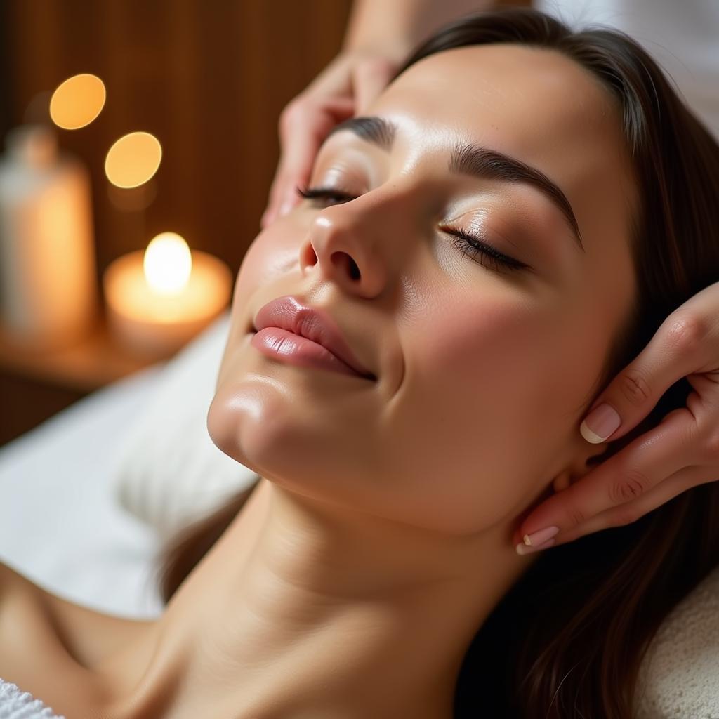 Woman Relaxing at Spa Massage