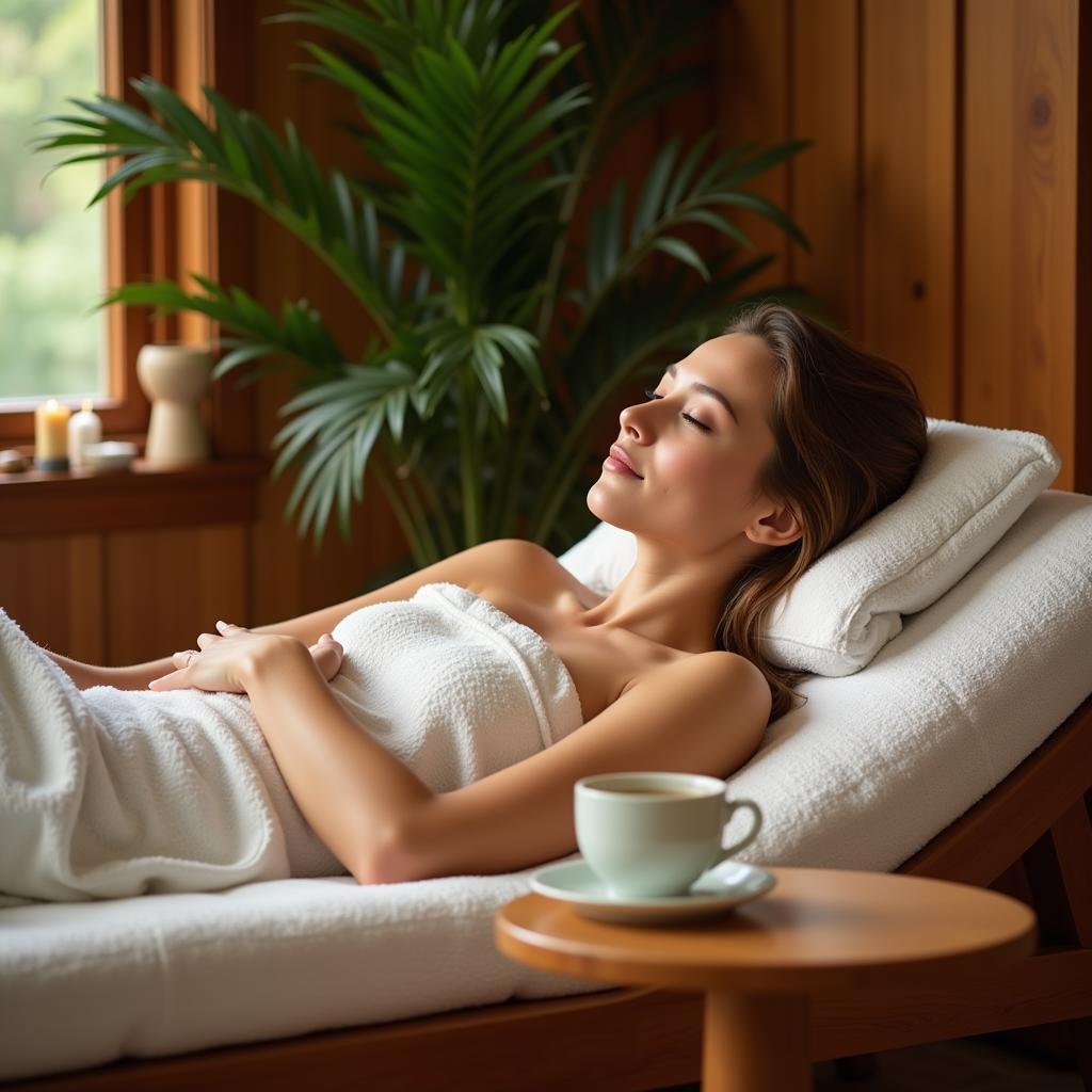 Woman Relaxing at the Spa