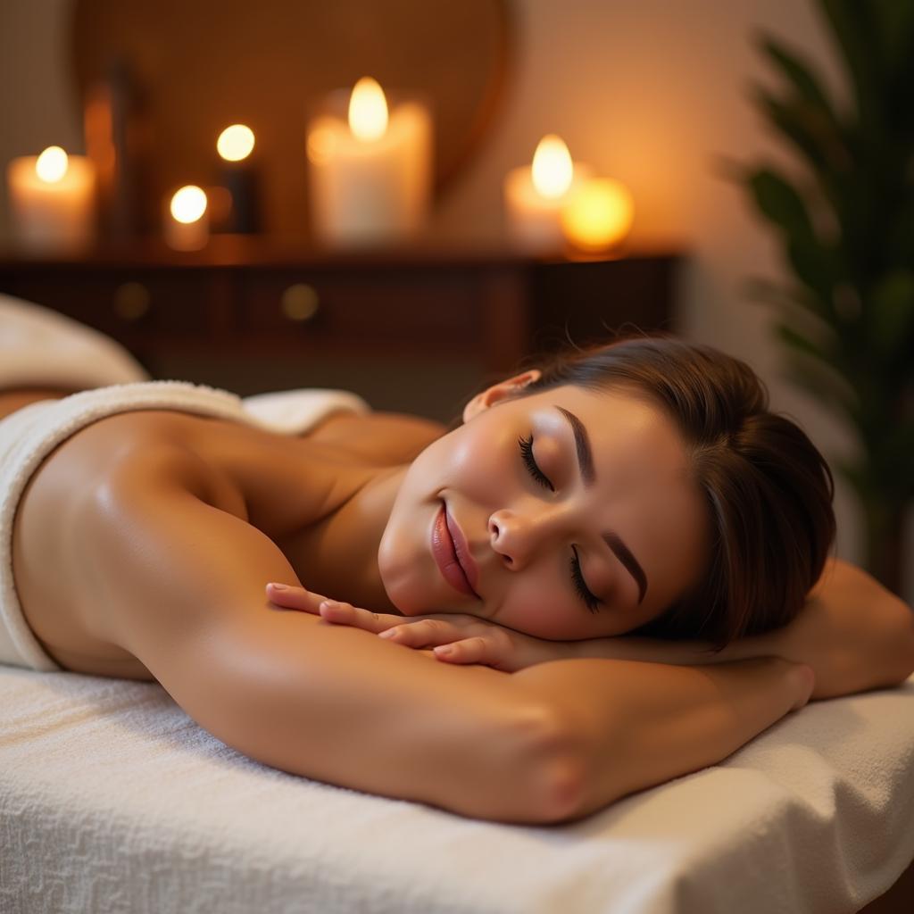 Woman Relaxing at the Spa