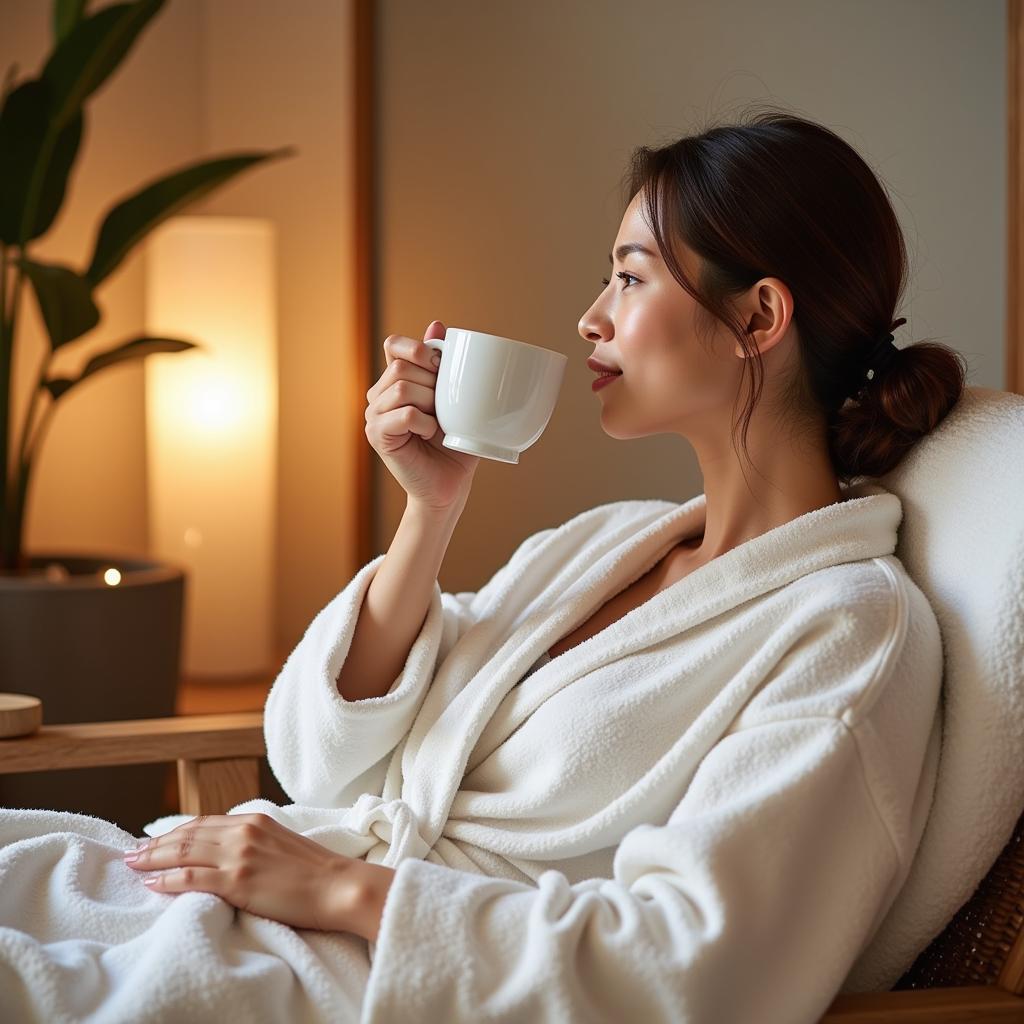 Woman Relaxing at a Thai Spa in Delhi