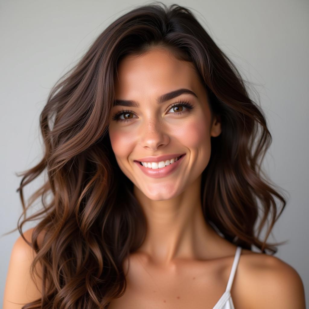 Woman with Healthy, Shiny Hair after Hair Spa