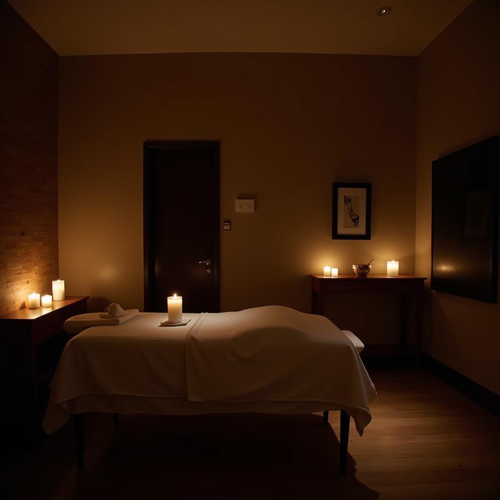 Tranquil treatment room at Yuan Spa Chembur