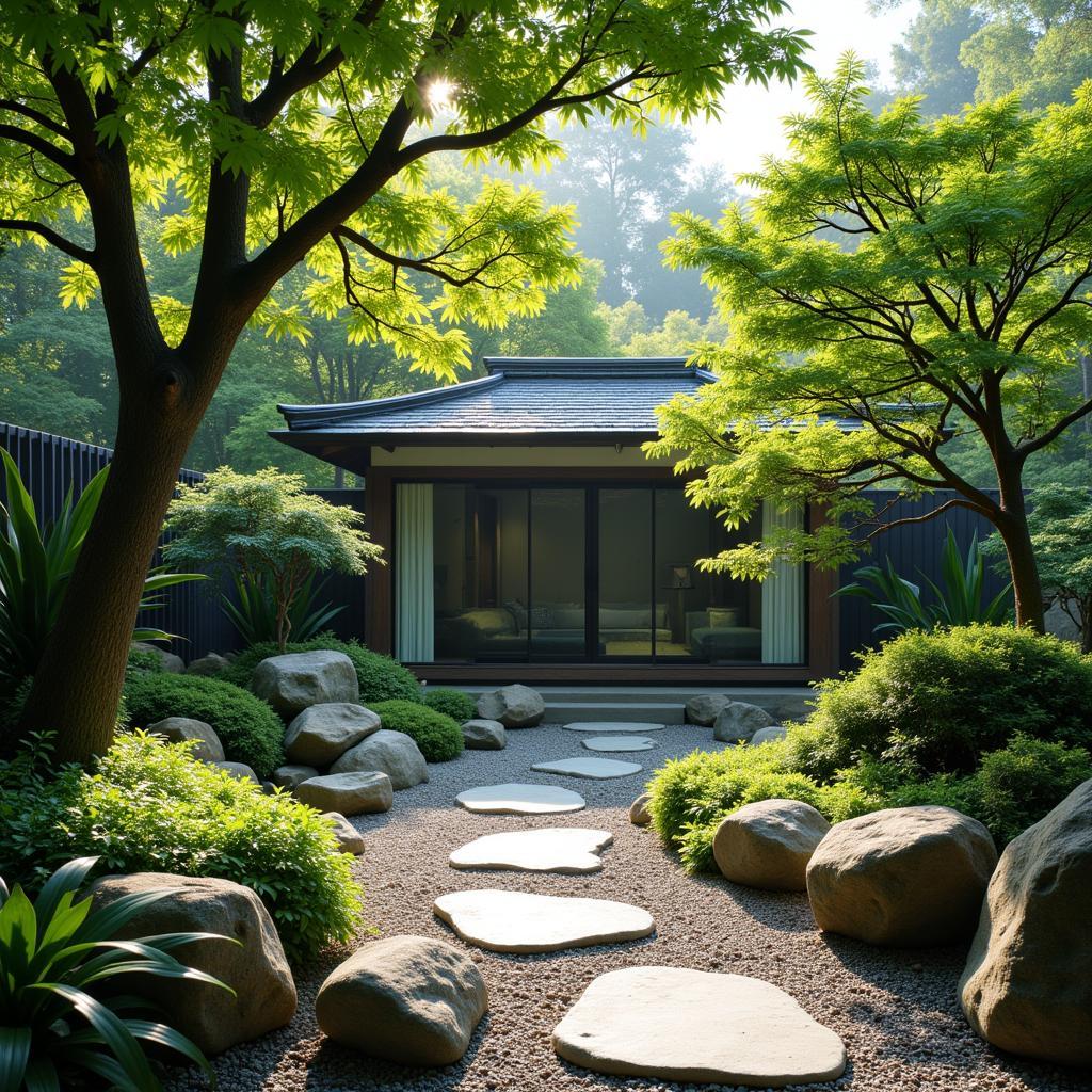 Zen garden meditation area