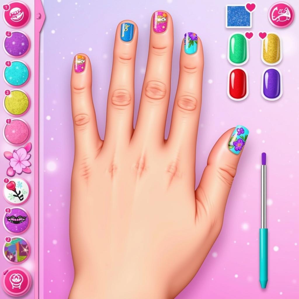 3D Spa Game Manicure Options