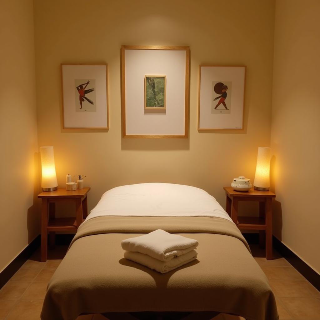 Luxurious treatment room at 6 Senses Spa Rohini with soft lighting and comfortable massage table.