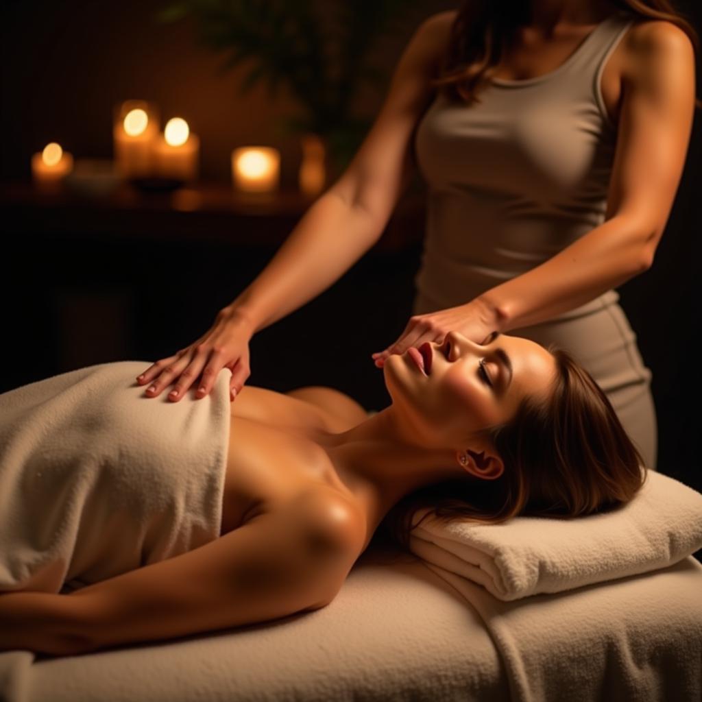 Woman receiving an alubel spa treatment