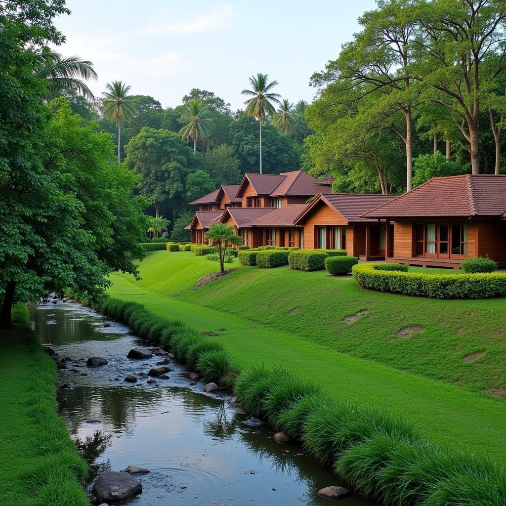 Amanvana Spa Resort Kushalnagar Karnataka with a serene river view