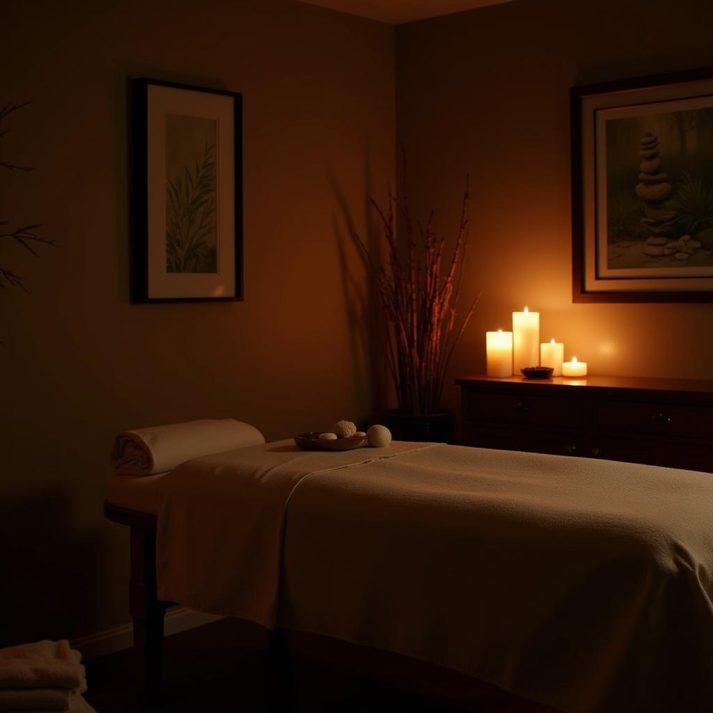 Tranquil massage room in an ambient spa Kharadi