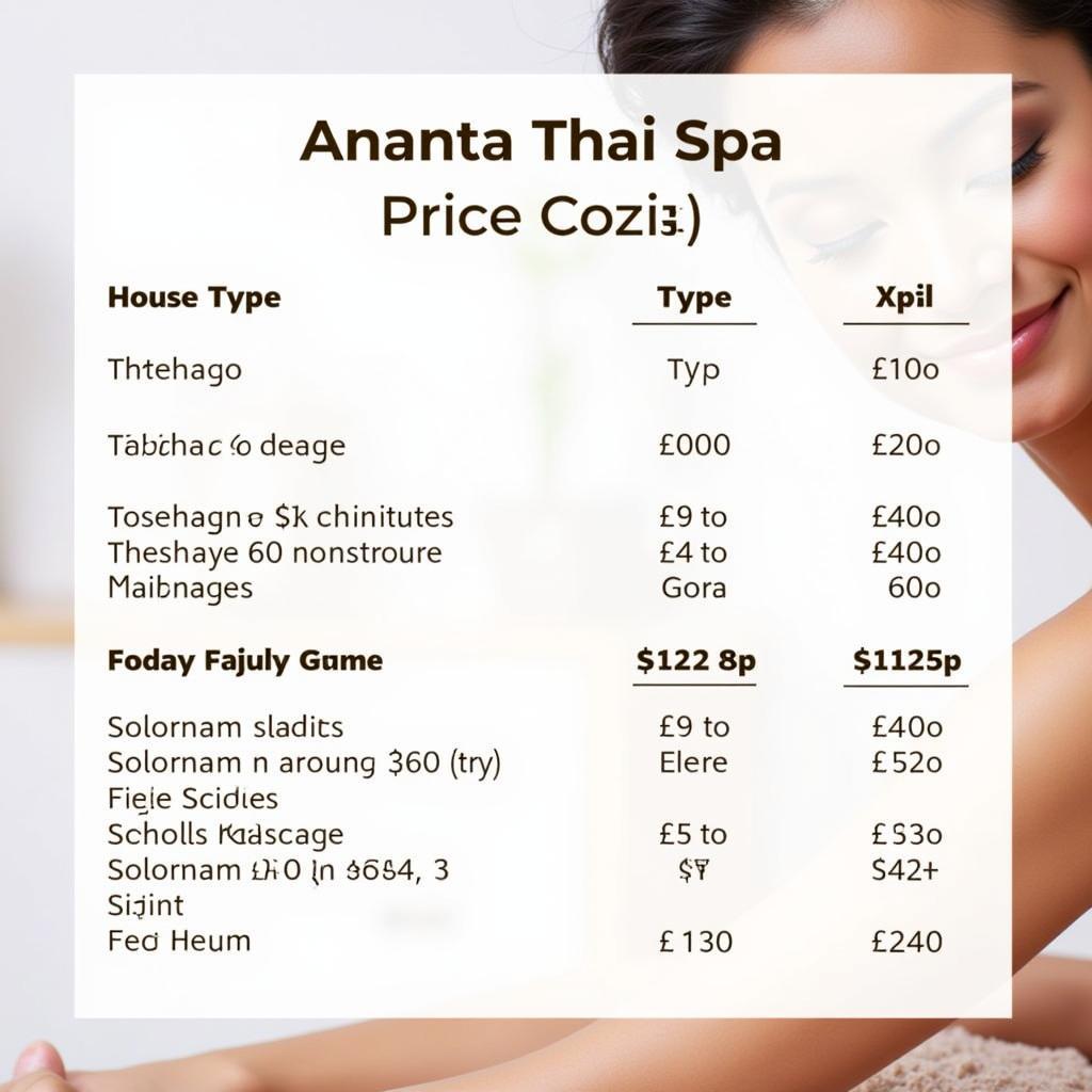 Ananta Thai Spa Chennai Massage Prices