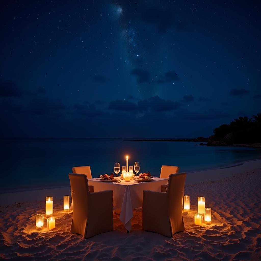 Dining under the stars at Anantara Dhigu Island Resort & Spa