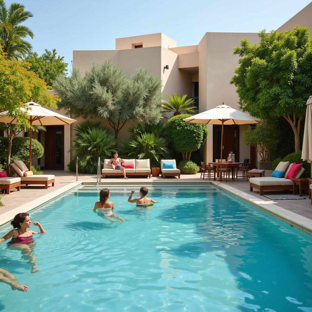 Relaxing in the Vitality Pool at Anantara Spa Doha