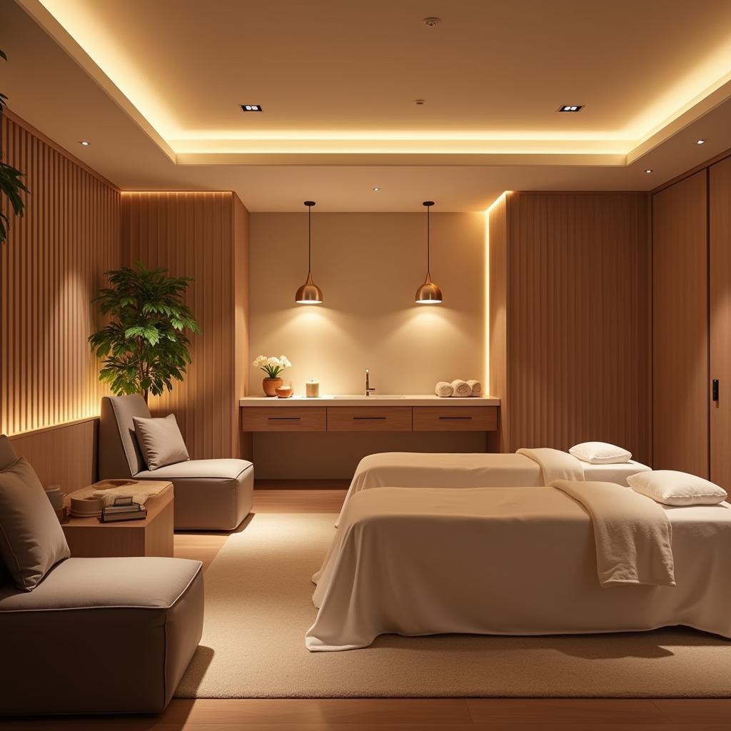 Tranquil relaxation area in an anew medical spa