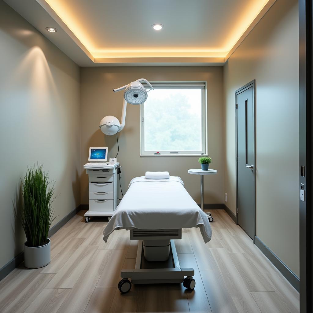 Serene and private treatment room in an anew medical spa.