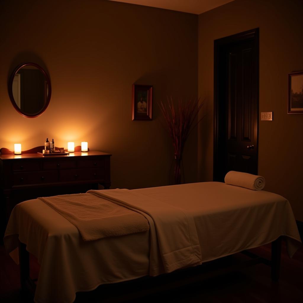 Tranquil massage room at Angel Spa Mysore